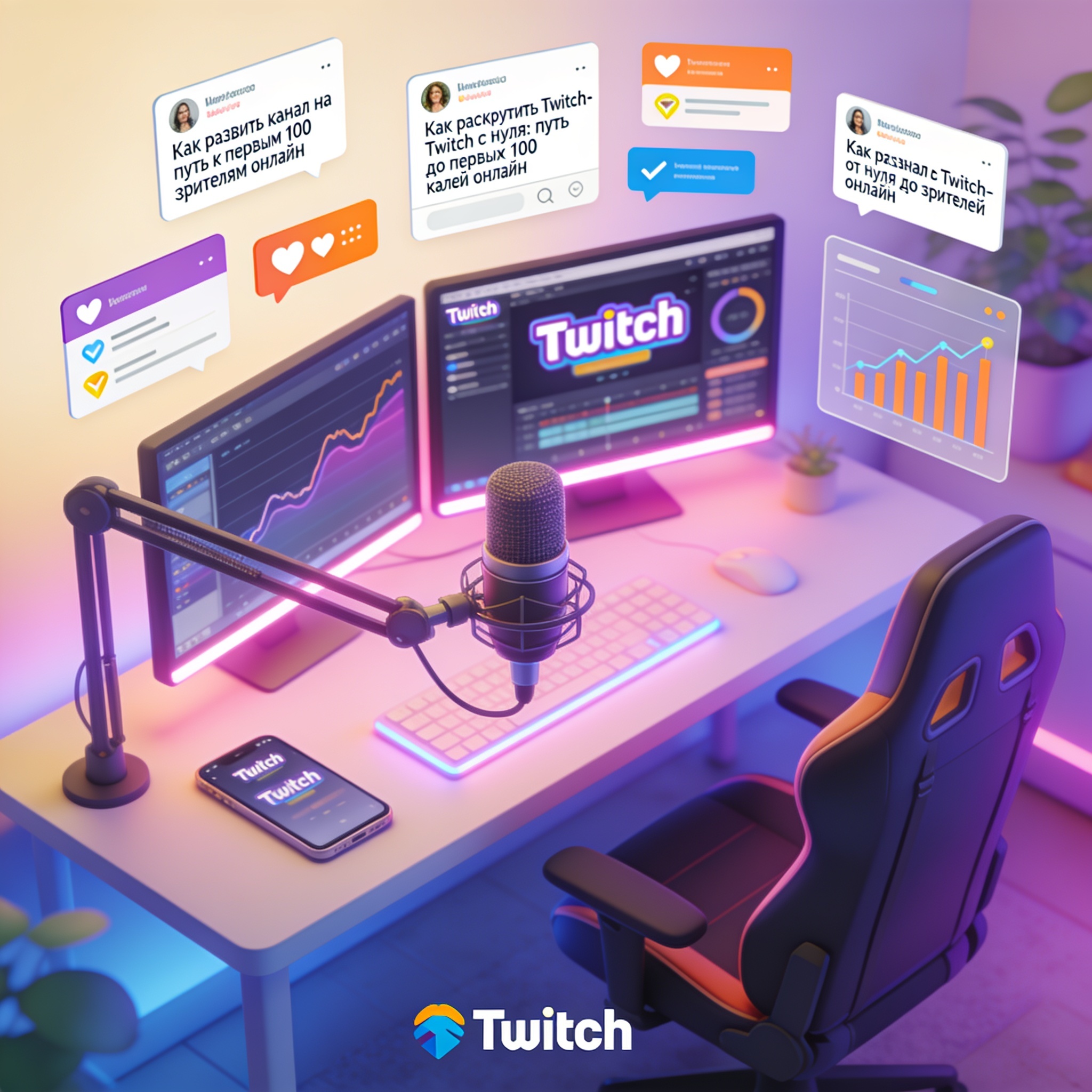 Как развить канал на Twitch с нуля: путь к первым 100 зрителям онлайн